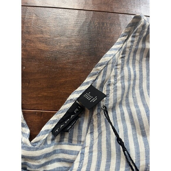 Tahari Womens Long Line 100% Lien Pull Over Top NWT Sz Small - Picture 6 of 9